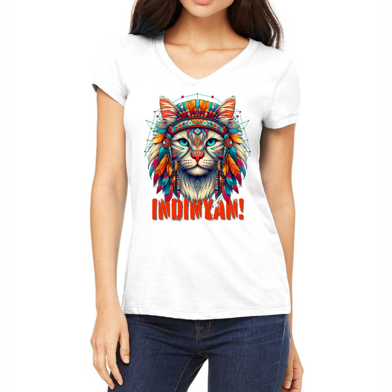 Indinyan - Ancient Neko By Nekowear Women's V-Neck T-Shirt by NekoWear | Artistshot