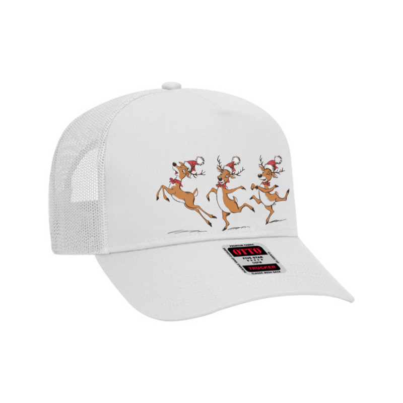 Three Bizarre Reindeer Celebrate Christmas Mesh Back Trucker Hat by John Nichols | Artistshot