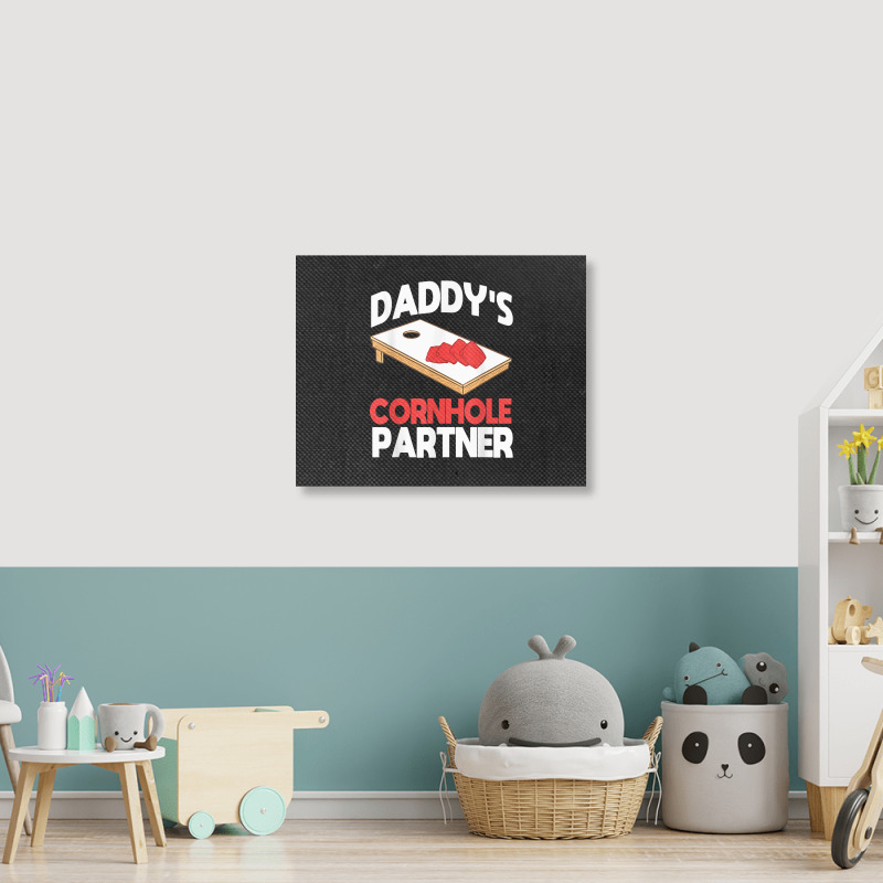 Daddy's Cornhole Partner Father's Day T Shirt Landscape Canvas Print | Artistshot