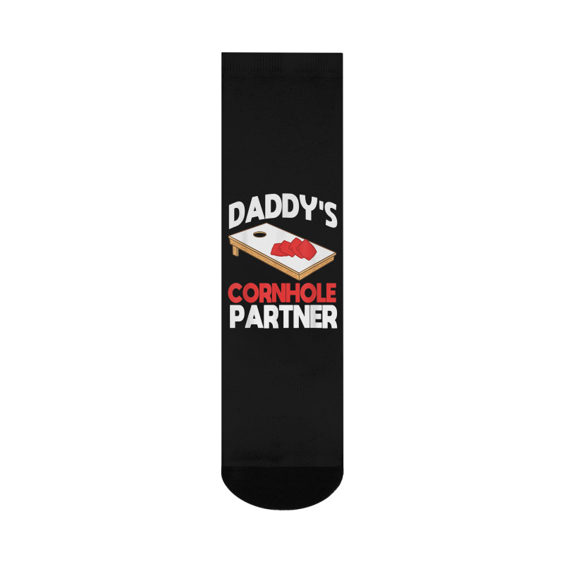Daddy's Cornhole Partner Father's Day T Shirt Crew Socks | Artistshot
