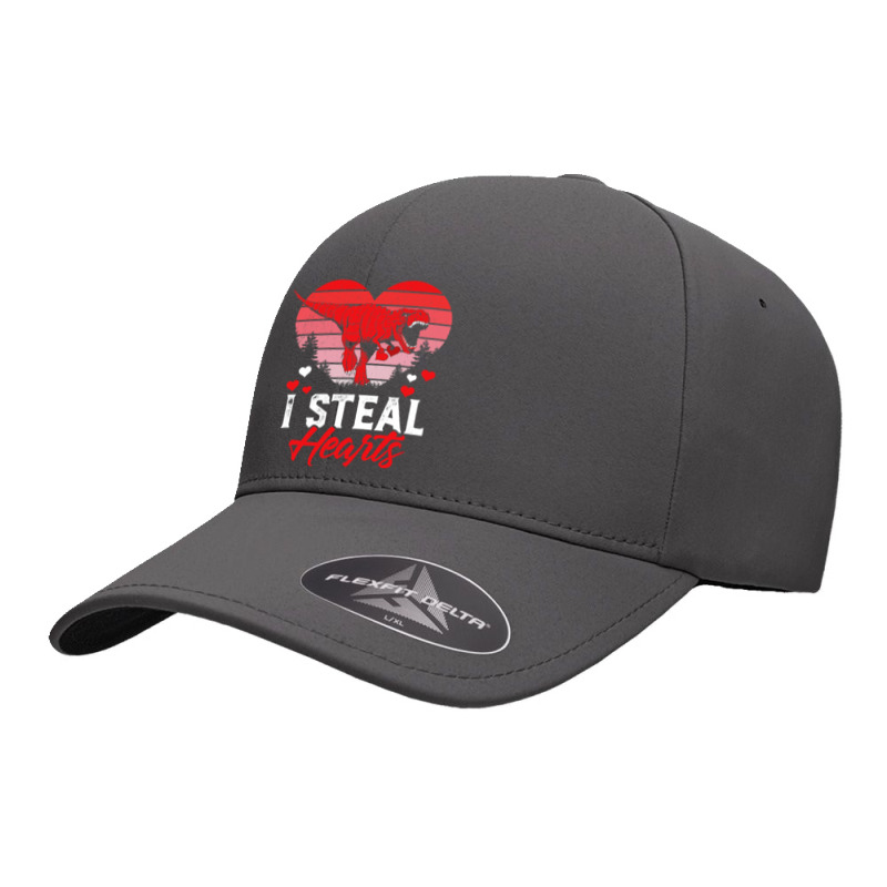 I Steal Hearts Tshirt Valentines Day Dinosaur Boys Kid (19) Seamless Cap | Artistshot