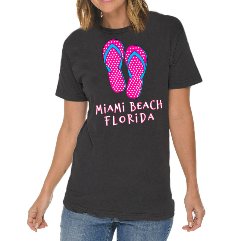 Miami Beach Flip Flops T Shirt Vintage T-shirt | Artistshot