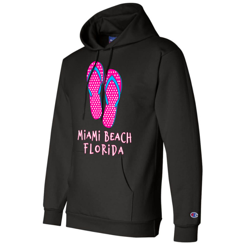 Miami Beach Flip Flops T Shirt Champion Hoodie | Artistshot