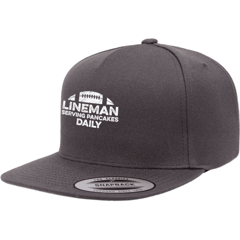 Mens Lineman Serving Pancakes Daily Football Offensive Lineman T Shirt 5 Panel Snapback Cap | Artistshot