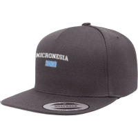 Retro Micronesia Flag Vintage Micronesian Flag Micronesian T Shirt 5 Panel Snapback Cap | Artistshot