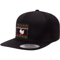 Santa Chicken Wrapped Up In Christmas Tree Lights Holiday 5 Panel Snapback Cap | Artistshot