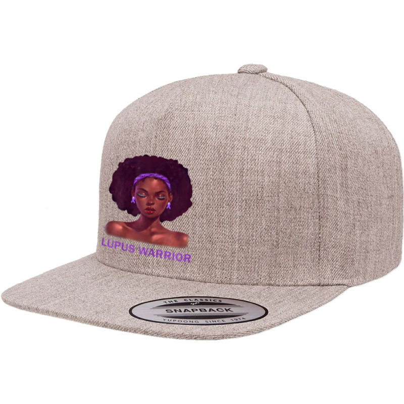 Womens Afro African American Black Woman Lupus Warrior 5 Panel Snapback Cap | Artistshot