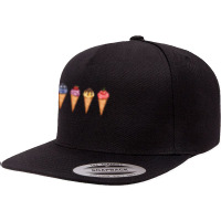 Assorted Ice Cream Cones T  Shirt Assorted Ice Cream Cones Set   Blueb 5 Panel Snapback Cap | Artistshot