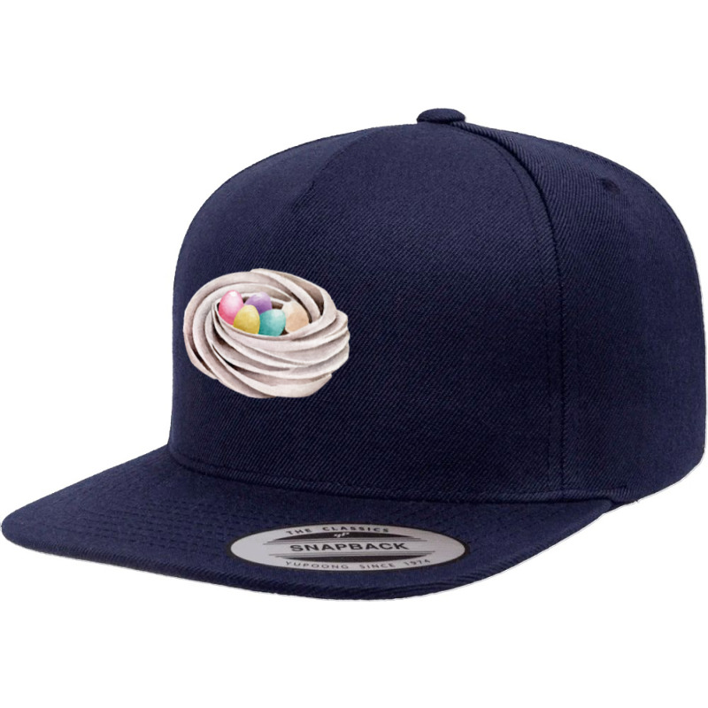 Handrawn Easter Themed Food T  Shirt Meringue Cookie Nest With Colorfu 5 panel snapback cap by thymeartiste | Artistshot