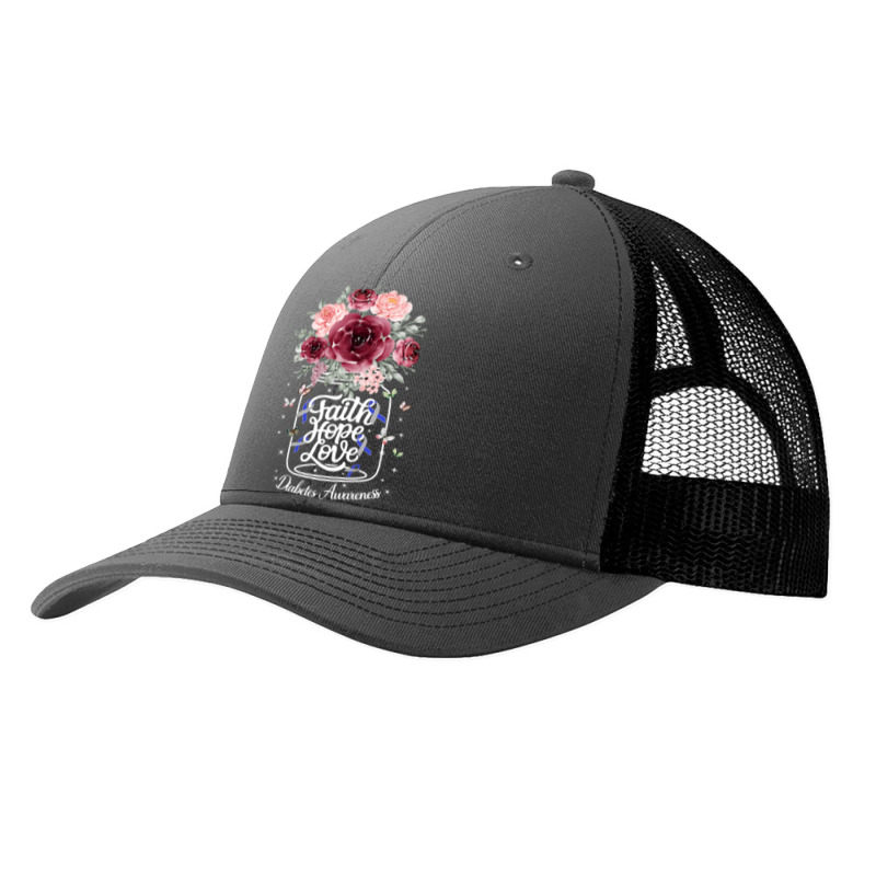 Diabetes Diabetic Faith Hope Love Gray Blue Ribbon 39 Diabetes Awarene Pa Trucker Cap by stress | Artistshot