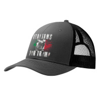 Italians For Trump   American And Italy Patriotic Pa Trucker Cap | Artistshot