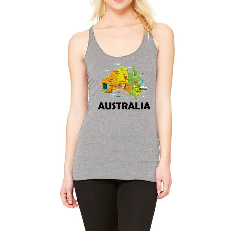 Australia T Shirt Australian Elements Fun Map Ocenia Tee Racerback Tank by Nuansa | Artistshot