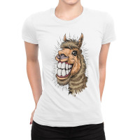 The Alpaca Bursting With Joy And Laughter Ladies Fitted T-shirt | Artistshot