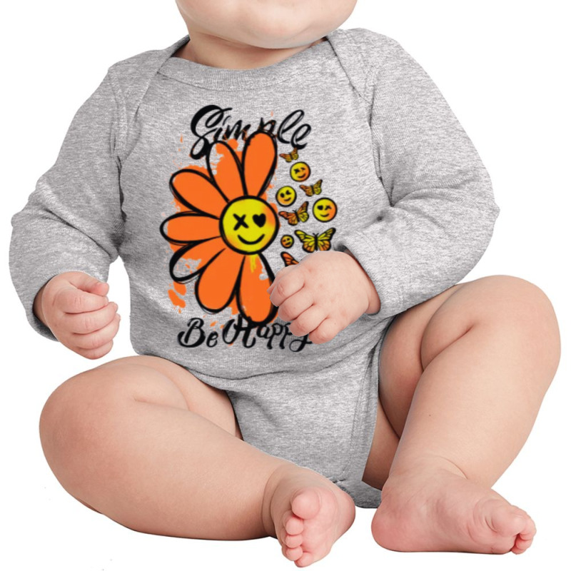 Sun Flower Long Sleeve Baby Bodysuit by Charity Aduset | Artistshot