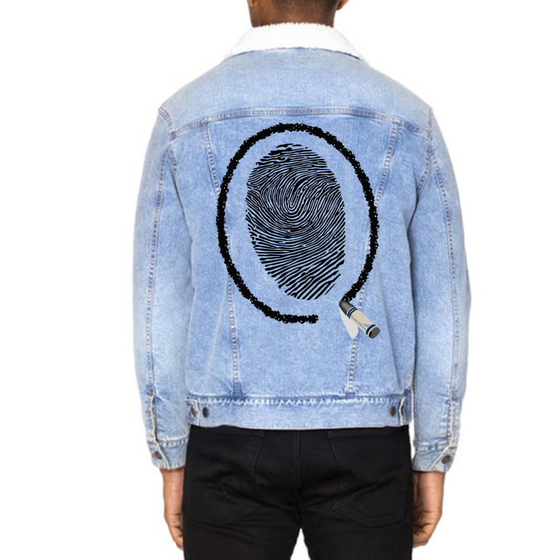 Fingerprint Unisex Sherpa-Lined Denim Jacket by HRC Design | Artistshot