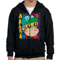 Awesome Cool Monkey Youth Zipper Hoodie | Artistshot