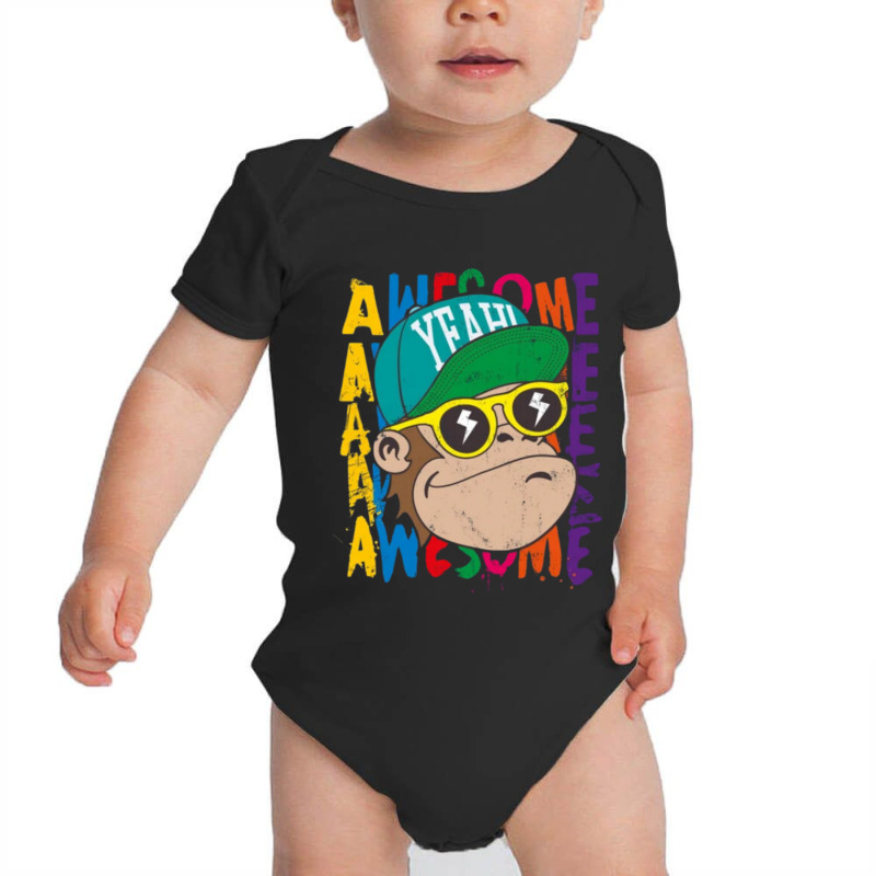 Awesome Cool Monkey Baby Bodysuit by Charity Aduset | Artistshot