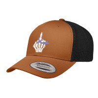 Fuck Esophageal Cancer Middle Finger Periwinkle Ribbon Gift Retro Trucker Cap | Artistshot