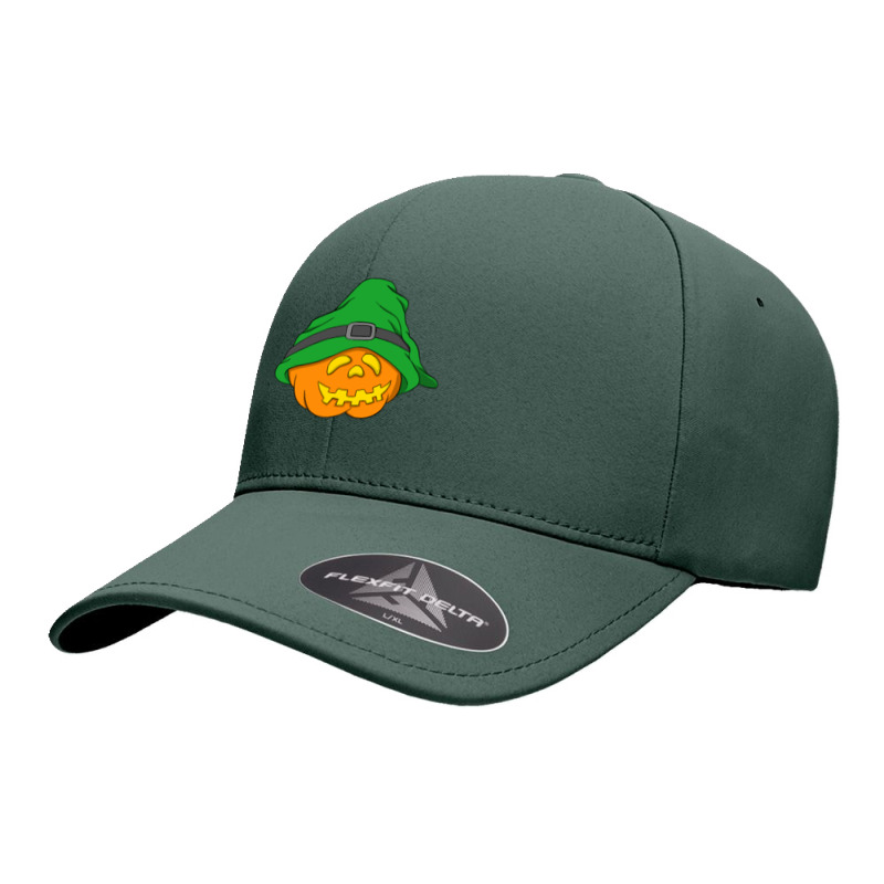 Halloween Jack O Lantern T  Shirt Slouchy Hat Halloween Pumpkin Green Seamless Cap | Artistshot