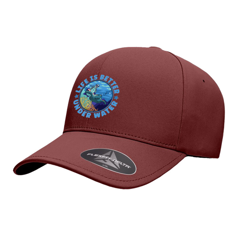 Life Is Better Under Water Marine Biology Scuba Diver Premium Seamless Cap | Artistshot