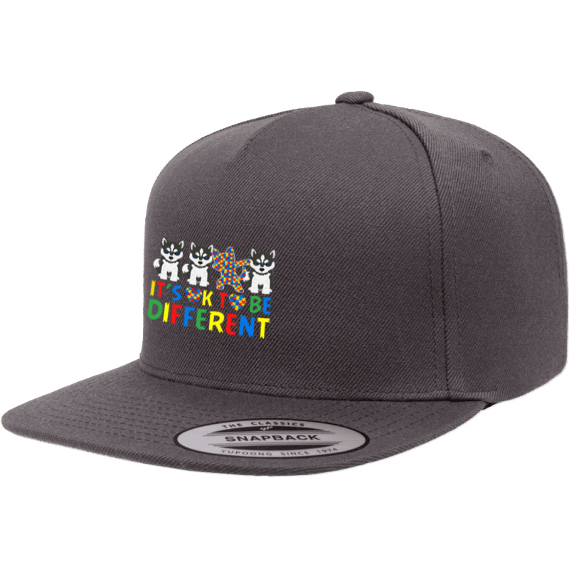 Autism Awareness Siberian Husky Dog 5 panel snapback cap by mrlee | Artistshot