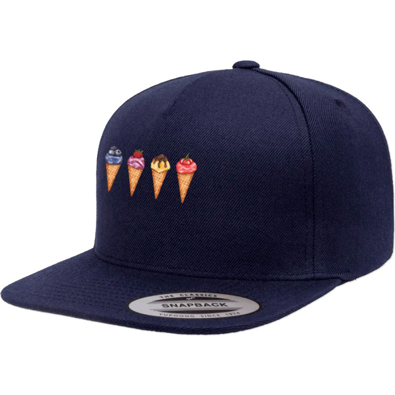 Assorted Ice Cream Cones T  Shirt Assorted Ice Cream Cones Set   Blueb 5 panel snapback cap by thymeartiste | Artistshot