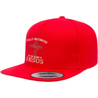 Jesus Fully Vaccinated By The Blood Of Jesus Funny Christian 234 5 Panel Snapback Cap | Artistshot