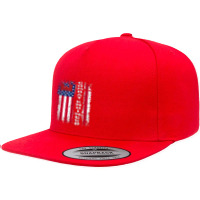 Combat Engineer Distressed American Flag   U.s. Military 5 Panel Snapback Cap | Artistshot