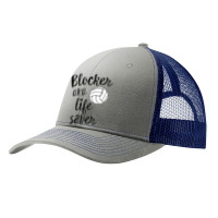 Blocker Aka Life Saver Funny Volleyball T Shirt Defense [converted] Co Pa Trucker Cap | Artistshot