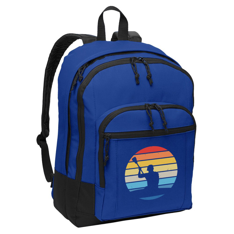 Canoe T  Shirt Canoeing Silhouette On A Distressed Retro Sunset Produc Basic Backpack | Artistshot