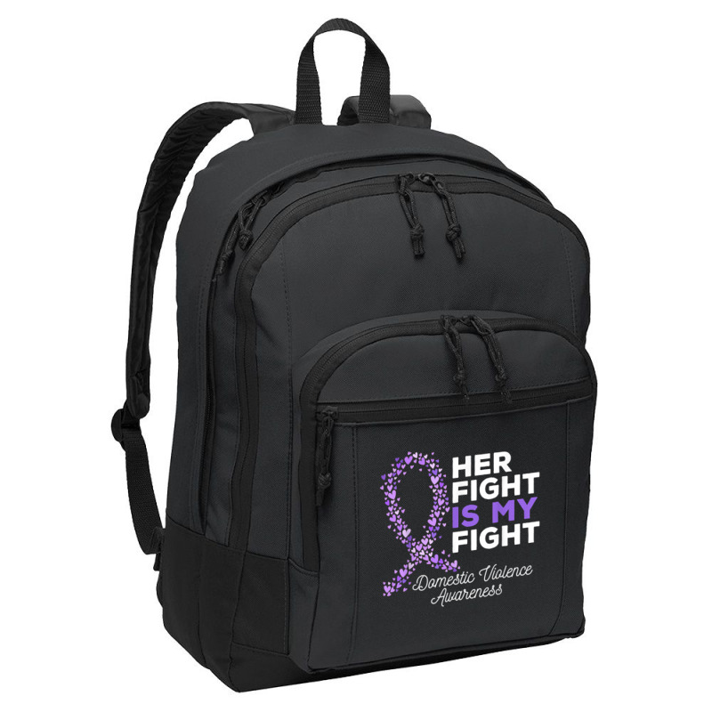 Her Fight Is My Fight   Domestic Violence Awareness Ribbon T Shirt Basic Backpack | Artistshot