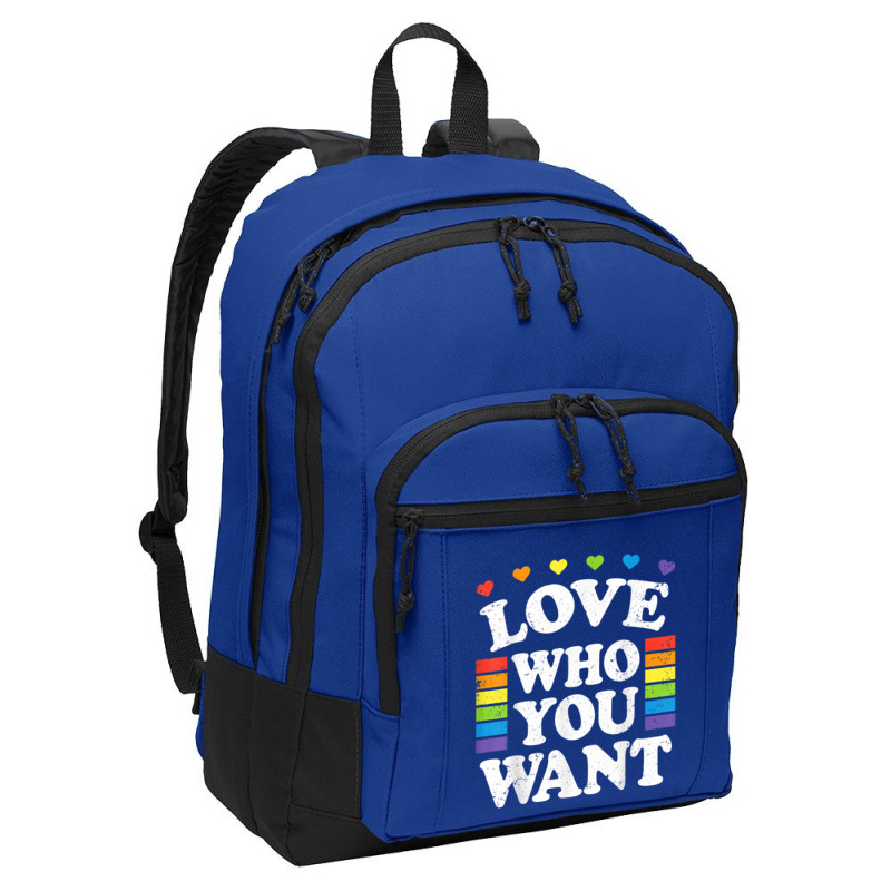 Love Who You Want Rainbow Lgbtq Heart Price Proud Rainbow T Shirt Basic Backpack | Artistshot