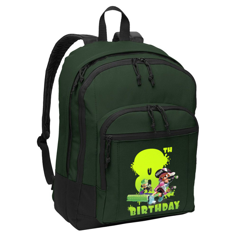 Splatoon Inkling 8th Birthday Green Splatter Portrait Premium T Shirt Basic Backpack | Artistshot