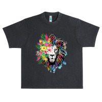 Womens Floral Lion Wild Animals For Lion Lovers Urban Heavy T-shirt | Artistshot