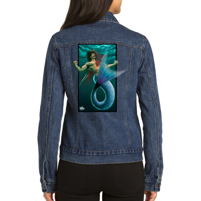 Merman Ladies Denim Jacket by NRO Arte Digital | Artistshot