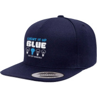 Autism Awareness Light It Up Blue 5 Panel Snapback Cap | Artistshot