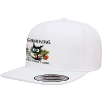 Black Cat Do Gardening Because Murder Is Wrong 5 Panel Snapback Cap | Artistshot