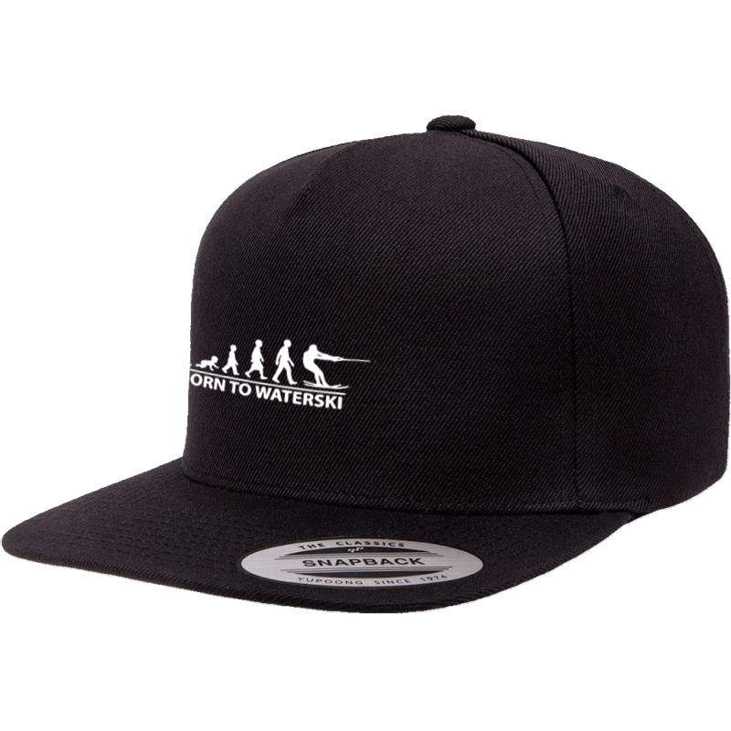 Born To Waterski 5 panel snapback cap by michaelnaher | Artistshot