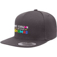 Mi Corazon Late En Dos Idiomas, Bilingual Spanish Teacher 5 Panel Snapback Cap | Artistshot