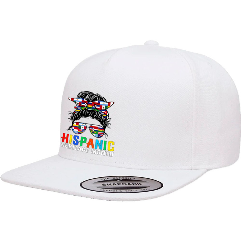 National Hispanic Heritage Month Latin Flags Messy Bun 5 panel snapback cap by CUSER3146 | Artistshot