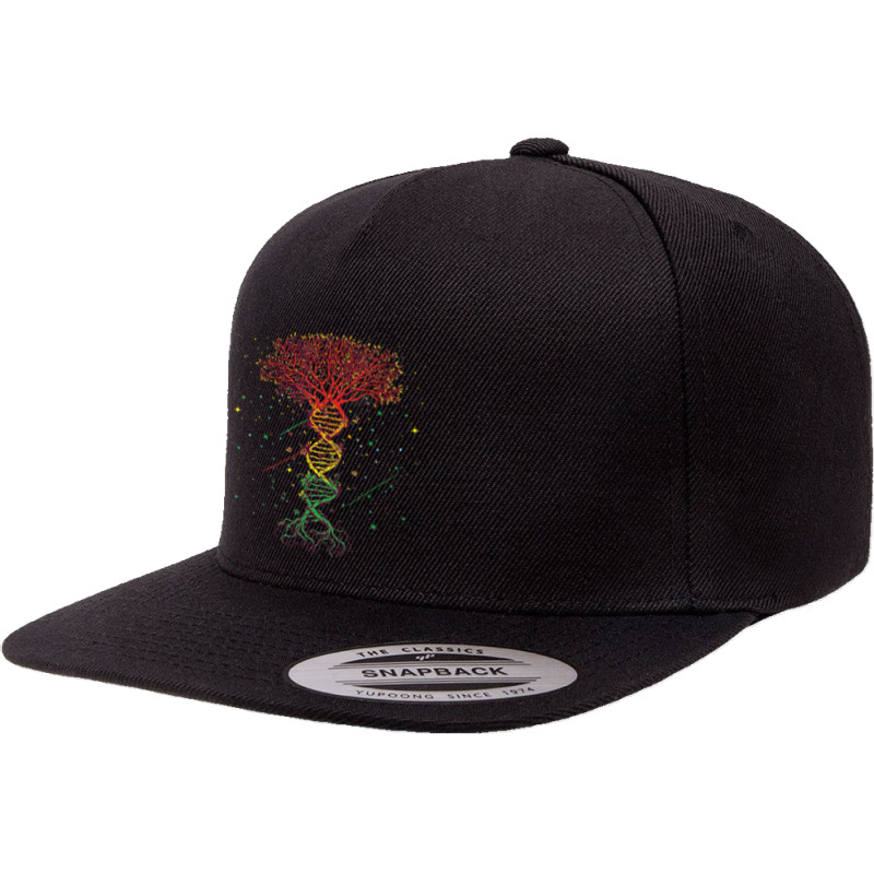 Dna Tree Life Genetics Biologist Science Earth Day 5 panel snapback cap by PhoebeHaggett | Artistshot