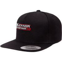 Kennedy Johnson 1960 Retro Campaign Shirt T Shirt 5 Panel Snapback Cap | Artistshot