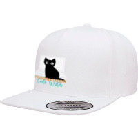 Funny Cat Programmer Code Writer Programming Codin 5 Panel Snapback Cap | Artistshot