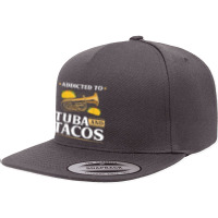 Tuba Instrument And Tacos, Funny Contrabass Tuba Player T Shirt 5 Panel Snapback Cap | Artistshot