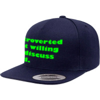 Introverted But Willing To Discuss Dnd Green 5 Panel Snapback Cap | Artistshot