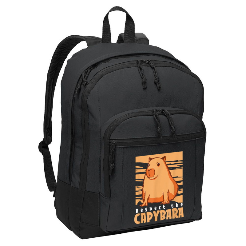 Capybara South American Rodent   Respect The Capybara T Shirt Basic Backpack by lelalucin | Artistshot