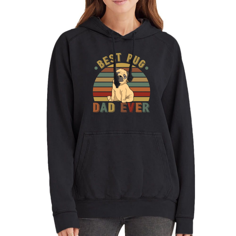 Best Pug Dad Ever Retro Vintage Father's Day Vintage Hoodie | Artistshot