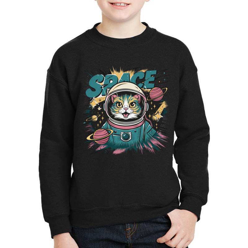 Astronaut Cat Youth Sweatshirt by Charity Aduset | Artistshot