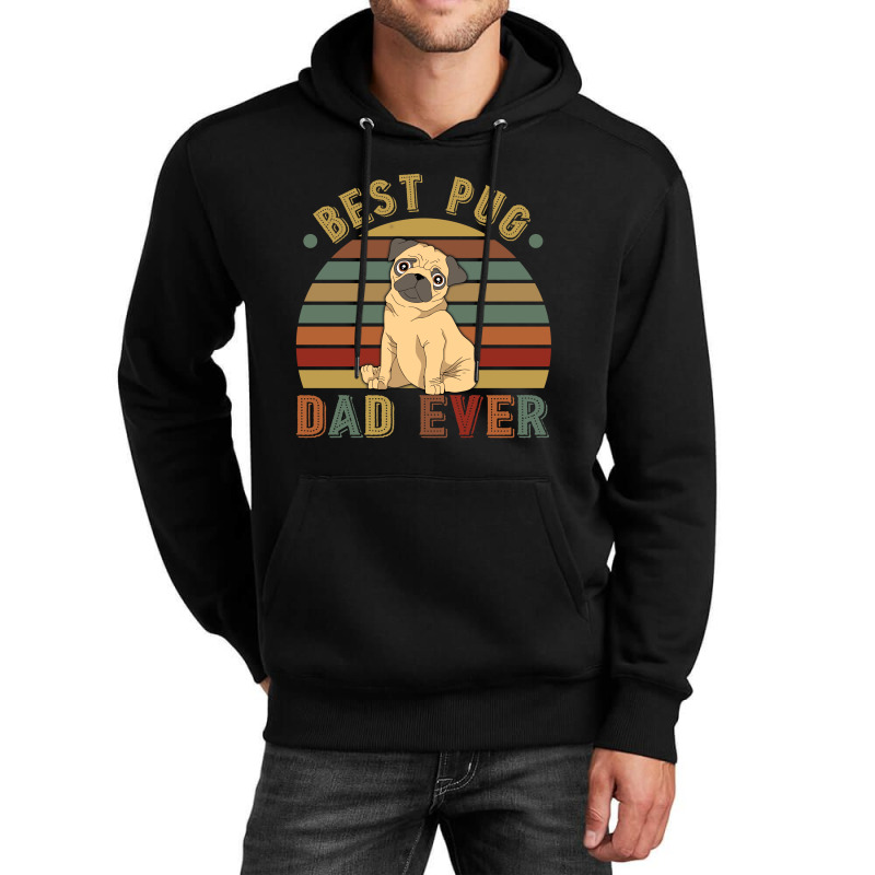 Best Pug Dad Ever Retro Vintage Father's Day Unisex Hoodie | Artistshot