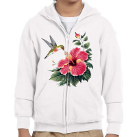 Aradiant Hibiscus Flower Youth Zipper Hoodie | Artistshot